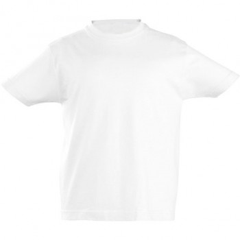 Lot de 5 T-Shirts enfant ROYALSUBLI® Col Rond BLANC 140G (Toucher coton)