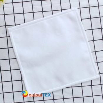 Lot de 5 serviettes de toilette blanches recto microfibre / verso coton - format 30 x 30 cm