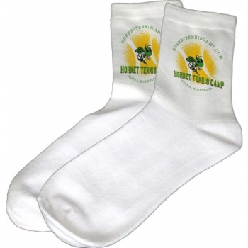 Lot de 6 paires de chaussettes blanches - Pied en coton / Tige (jambe) en polyester sublimable