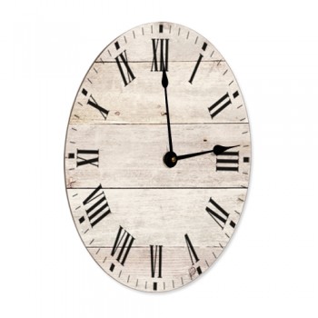 Horloge en HDF blanc brillant - Epaisseur 6.35 mm rond Ø 29 cm (Unisub 5823)