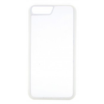 Lot de 10 Coques 2D Iphone 7 plus / 8 plus RIGIDE Blanc + plaque aluminium