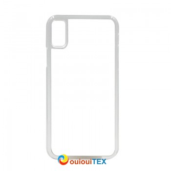 Lot de 10 Coques 2D Iphone X/XS RIGIDE Transparent + plaque aluminium