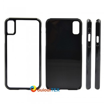 Lot de 10 Coques 2D Iphone X/XS RIGIDE Noir + plaque aluminium