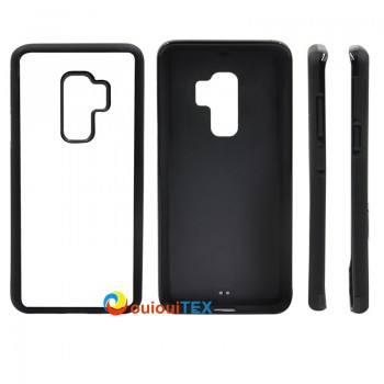 Lot de 10 Coques 2D Samsung Galaxy S9 SOUPLE Noir + plaque aluminium