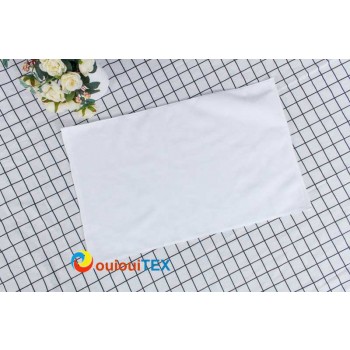 Lot de 5 serviettes de toilette blanche recto microfibre / verso coton - format 40 x 63 cm